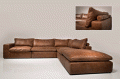 Ecksofa leon in Afrika Leder Farbe Tabac