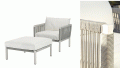 CLUB Lounge Hocker Alu white, Spring-Flex light grey