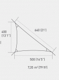 Dreieck Segel- 90 (Grad) Angle Mae Details