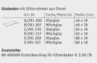 Glasboden mit Gitterrahmen verchromt, Glas in Klarglas oder Milchglas