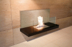 Ethanol Kamin Wall Flame 2, Stahl matt, Farbe schwarz, transparentes Glas