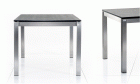 Tisch BASE Gestell Edelstahl und Platte Granit
