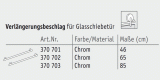 Verlängerungsbeschlag für Glasschiebetür Chrom 46/65/85 cm