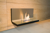 Bio Ethanol Kamin Wall Flame in schwarz/edelstahl