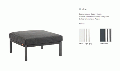 CLUB Lounge Hocker Alu anthracite, Spring-Flex anthracite